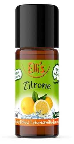 Ellis Aromen Zitrone NATÜRLICHES Lebensmittelaroma | Aromakonzentrat aus 100 % Veganen und Natürlichen Ursprung | Für Speisen & Getränke | 10 mlt Ellis Aromen Zitrone NATÜRLICHES Lebensmittelaroma | Aromakonzentrat aus 100 % Veganen und Natürlichen Ursprung | Für Speisen & Getränke | 10 mlt von Elli´s