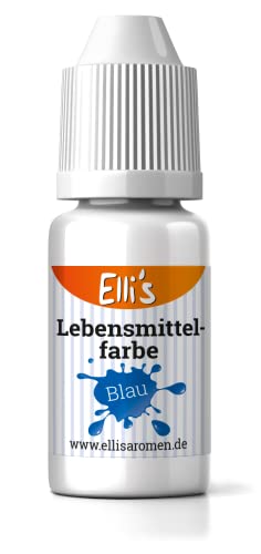 Lebensmittelfarbe Blau – flüssige Lebensmittelfarbe zum Backen und Kochen, färben von Flüssigkeiten, Kuchen, Topping und Teig – Zuckerfrei und Geschmacks neutral – starke Farbkraft von Elli´s