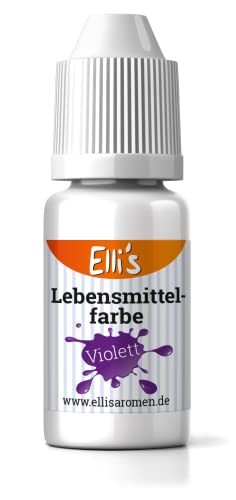 Lebensmittelfarbe Violett – flüssige Lebensmittelfarbe zum Backen und Kochen, färben von Flüssigkeiten, Kuchen, Topping und Teig – Zuckerfrei und Geschmacks neutral – starke Farbkraft von Elli´s