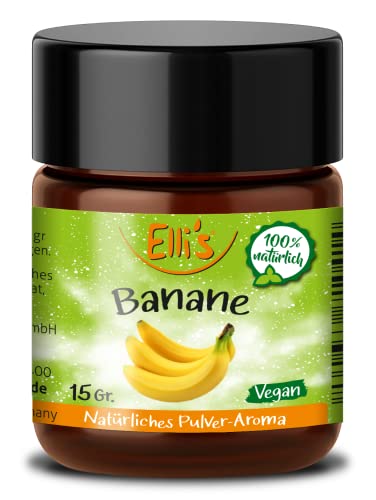 Ellis Aromen Banane Natürliches Lebensmittelaroma Pulver - Vegan natürlich und kalorienarm – für Lebensmittel und Flüssigkeiten zum Backen und Kochen geeignet wie für Porridge und Quark von Elli´s