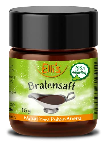 Ellis Aromen Bratensaft NATÜRLICHES PULVER Lebensmittelaroma | Aromakonzentrat aus 100 % Veganen und Natürlichen Ursprung | für Lebensmittel und Getränke, wie zum Backen und Kochen | 10 g von Elli´s