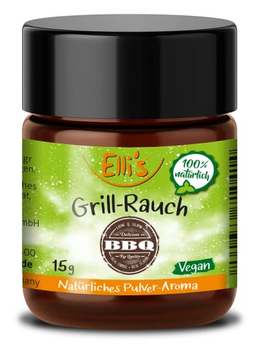 Natürliches Lebensmittelaroma (Pulver) – vegan - 100 % natürlich – für alle Lebensmittel und Flüssigkeiten geeignet – für Kuchen, Shakes, Quark, Sahne u. v. m. (Grill (BBQ Rauch)) von Elli´s