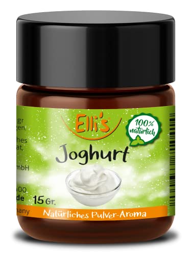 Ellis Aromen Joghurt NATÜRLICHES PULVER Lebensmittelaroma | Aromakonzentrat aus 100 % Veganen und Natürlichen Ursprung | für Lebensmittel und Getränke, wie zum Backen und Kochen | 10 g von Elli´s