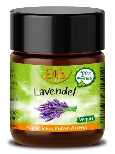 Ellis Aromen Lavendel NATÜRLICHES PULVER Lebensmittelaroma | Aromakonzentrat aus 100 % Veganen und Natürlichen Ursprung | für Lebensmittel und Getränke, wie zum Backen und Kochen | 10 g von Elli´s