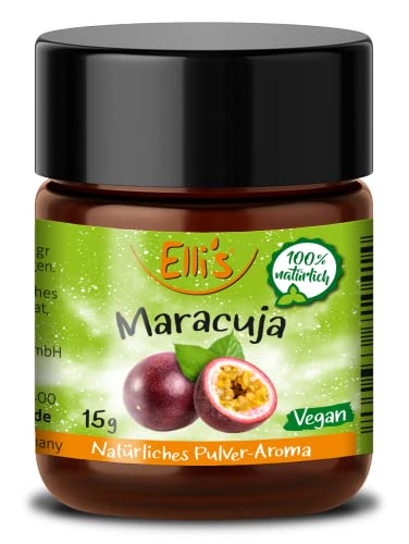 Ellis Aromen Maracuja NATÜRLICHES PULVER Lebensmittelaroma | Aromakonzentrat aus 100 % Veganen und Natürlichen Ursprung | für Lebensmittel und Getränke, wie zum Backen und Kochen | 10 g von Elli´s