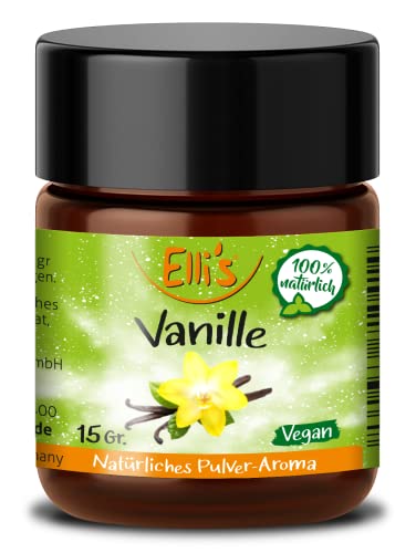 Ellis Aromen Vanille NATÜRLICHES PULVER Lebensmittelaroma | Aromakonzentrat aus 100 % Veganen und Natürlichen Ursprung | für Lebensmittel und Getränke, wie zum Backen und Kochen | 10 g von Elli´s