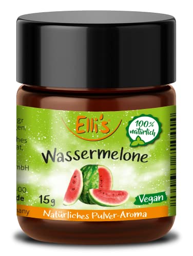 Ellis Aromen Wassermelone Natürliches Lebensmittelaroma Pulver - Vegan natürlich und kalorienarm – für Lebensmittel und Flüssigkeiten zum Backen und Kochen geeignet wie für Porridge und Quark von Elli´s