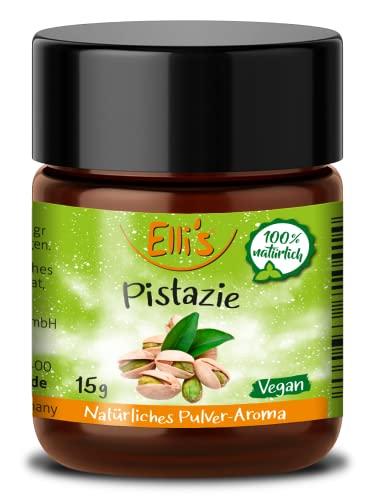 Ellis Aromen Pistazie NATÜRLICHES PULVER Lebensmittelaroma | Aromakonzentrat aus 100 % Veganen und Natürlichen Ursprung | für Lebensmittel und Getränke, wie zum Backen und Kochen | 10 g von Elli´s