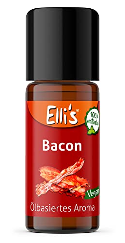 Öl lösliches natürliches Lebensmittelaroma Bacon – für Profi-Anwender und die besondere Küche – Gute Löslichkeit in Ölen und fetthaltigen Produkten – Vegan und Natürlich von Elli´s
