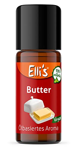 Öl lösliches natürliches Lebensmittelaroma Butter – für Profi-Anwender und die besondere Küche – Gute Löslichkeit in Ölen und fetthaltigen Produkten – Vegan und Natürlich von Elli´s