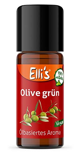 Öl lösliches natürliches Lebensmittelaroma Olive grün – für Profi-Anwender und die besondere Küche – Gute Löslichkeit in Ölen und fetthaltigen Produkten – Vegan und Natürlich von Elli´s