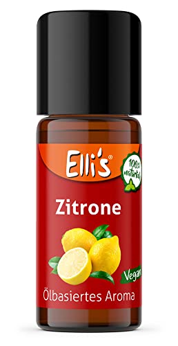 Öl lösliches natürliches Lebensmittelaroma Zitrone – für Profi-Anwender und die besondere Küche – Gute Löslichkeit in Ölen und fetthaltigen Produkten – Vegan und Natürlich von Elli´s