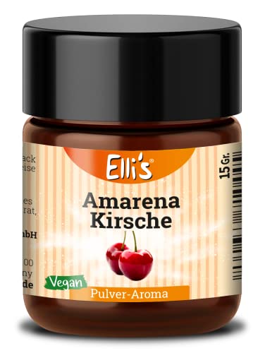 Ellis Aromen Amarena Kirsche PULVER Lebensmittelaroma | Vegan und kalorienarm | für Lebensmittel und Getränke, wie zum Backen und Kochen | 10 g von Elli´s