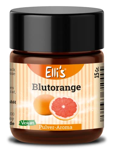 Ellis Aromen Blutorange PULVER Lebensmittelaroma | Vegan und kalorienarm | für Lebensmittel und Getränke, wie zum Backen und Kochen | 10 g von Elli´s