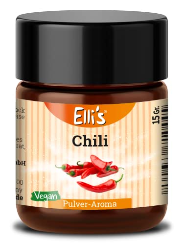 Ellis Aromen Chilli PULVER Lebensmittelaroma | Vegan und kalorienarm | für Lebensmittel und Getränke, wie zum Backen und Kochen | 10 g von Elli´s