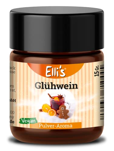 Ellis Aromen Glühwein PULVER Lebensmittelaroma | Vegan und kalorienarm | für Lebensmittel und Getränke, wie zum Backen und Kochen | 10 g von Elli´s