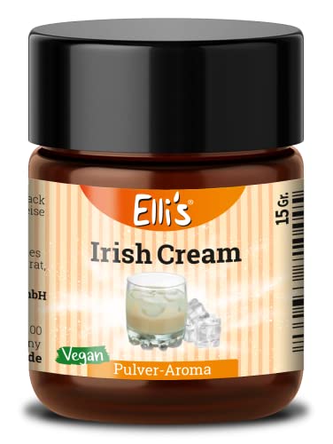 Ellis Aromen Irish Cream PULVER Lebensmittelaroma | Vegan und kalorienarm | für Lebensmittel und Getränke, wie zum Backen und Kochen | 10 g von Elli´s