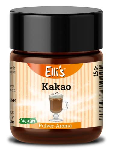 Ellis Aromen Kakao PULVER Lebensmittelaroma | Vegan und kalorienarm | für Lebensmittel und Getränke, wie zum Backen und Kochen | 10 g von Elli´s