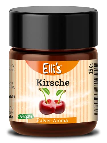 Ellis Aromen Kirsche PULVER Lebensmittelaroma | Vegan und kalorienarm | für Lebensmittel und Getränke, wie zum Backen und Kochen | 10 g von Elli´s