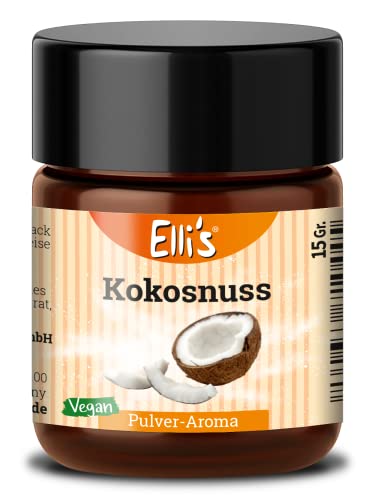 Ellis Aromen Kokosnuss PULVER Lebensmittelaroma | Vegan und kalorienarm | für Lebensmittel und Getränke, wie zum Backen und Kochen | 10 g von Elli´s