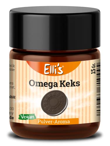 Ellis Aromen Omega Keks PULVER Lebensmittelaroma | Vegan und kalorienarm | für Lebensmittel und Getränke, wie zum Backen und Kochen | 10 g von Elli´s