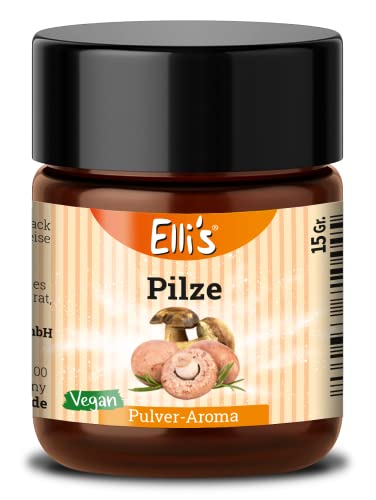 Ellis Aromen Pilze Pulver Lebensmittelaroma - Vegan und kalorienarm - für Lebensmittel und Flüssigkeiten zum Backen und Kochen geeignet wie für Porridge und Quark von Elli´s
