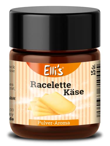 Ellis Aromen Raclette Käse PULVER Lebensmittelaroma | Vegan und kalorienarm | für Lebensmittel und Getränke, wie zum Backen und Kochen | 10 g von Elli´s