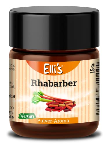 Ellis Aromen Rhabarber PULVER Lebensmittelaroma | Vegan und kalorienarm | für Lebensmittel und Getränke, wie zum Backen und Kochen | 10 g von Elli´s