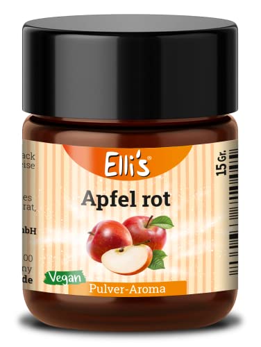Ellis Aromen Apfel Rot Pulver Lebensmittelaroma - Vegan und kalorienarm - für Lebensmittel und Flüssigkeiten zum Backen und Kochen geeignet wie für Porridge und Quark von Elli´s