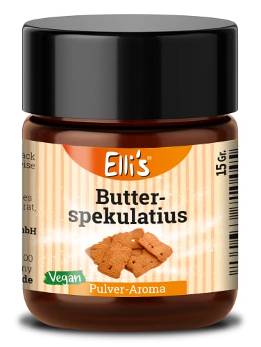 Ellis Aromen Butter Spekulatius Kekse PULVER Lebensmittelaroma | Vegan und kalorienarm | für Lebensmittel und Getränke, wie zum Backen und Kochen | 10 g von Elli´s