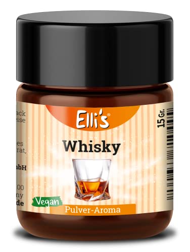 Ellis Aromen Whisky Pulver Lebensmittelaroma - Vegan und kalorienarm - für Lebensmittel und Flüssigkeiten zum Backen und Kochen geeignet wie für Porridge und Quark von Elli´s