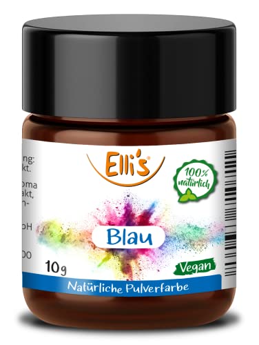 Pulver Lebensmittelfarbe Blau - Vegan und 100% natürlich, für Backwaren und Süßspeisen, universell für Lebensmittel einsetzbar, auch zum Färben von Flüssigkeiten von Elli´s