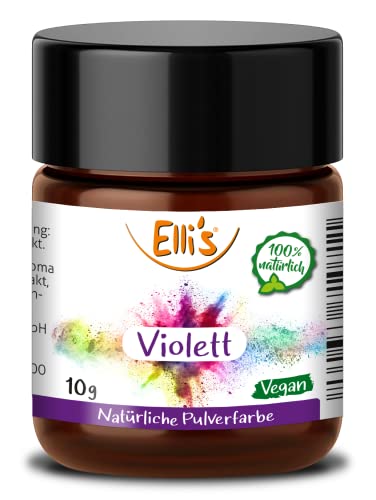 Pulver Lebensmittelfarbe Violett - Vegan und 100% natürlich, für Backwaren und Süßspeisen, universell für Lebensmittel einsetzbar, auch zum Färben von Flüssigkeiten von Elli´s