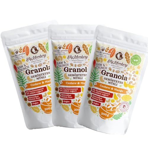 BIO Rohkost-Granola RAW & CRUNCH - ohne Zuckerzusatz - glutenfrei 200 g - 3er Pack BIO Rohkost-Granola RAW & CRUNCH - ohne Zuckerzusatz - glutenfrei 200 g - 3er Pack von Elly Momberg