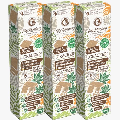 Bio Rohkost Cracker - Gekeimter Buchweizen & Hanf 80g von Elly Momberg