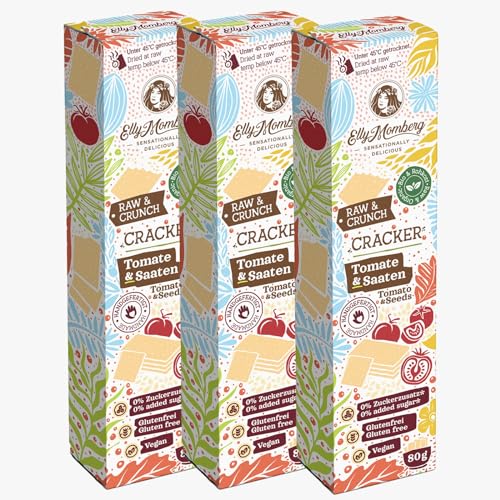 Bio Rohkost Cracker Tomate & Saaten - 3er Pack 80g von Elly Momberg