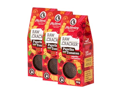 Elly Momberg - Bio-Keto – Raw Cracker – Paprika & Tomaten – Low Carb* glutenfrei und vegan 3er Pack 270 g von Elly Momberg
