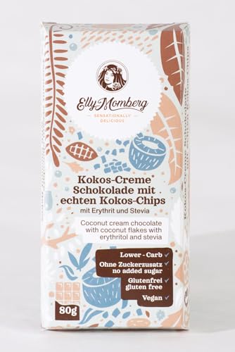 Kokosmilchschokolade Classic 80 g - Kokoscreme Schokolade mit Kokos-Chips von Elly Momberg