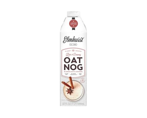 Elmhurst 1925 OatNog Cashew – Veganer Hafer-Cashew-Eggnog mit würziger Zimtnote – Cremig, vielseitig und ganzjährig genießbar – 946 ml Elmhurst 1925 OatNog Cashew – Veganer Hafer-Cashew-Eggnog mit würziger Zimtnote – Cremig, vielseitig und ganzjährig genießbar – 946 ml von Elmhurst