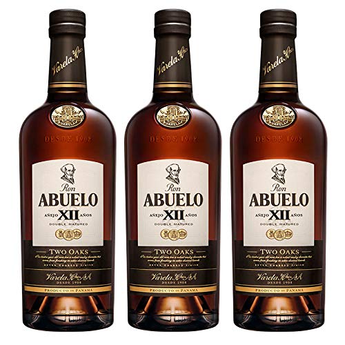 Rum Abuelo Añejo Zwei Eichen 12 Jahre 70 cl - Hergestellt in Panama - Varela Hermanos S.A. (3 Flaschen) von Elsantiamen