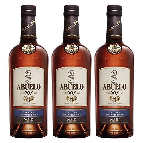 Rum Abuelo Tawny 15 Jahre 70 cl - Hergestellt in Panama - Varela Hermanos S.A. (3 Flaschen) von Elsantiamen