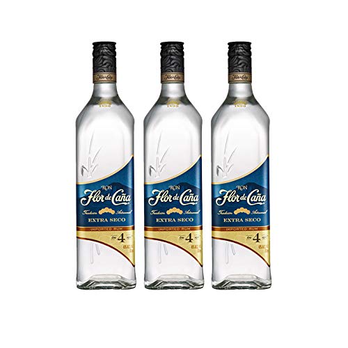 Rum Flor de Caña Extra trocken 4 Jahre alt 70 cl - D.O. Nicaragua - Bodegas Osborne (3 Flaschen) von Elsantiamen