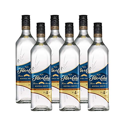 Rum Flor de Caña Extra trocken 4 Jahre alt 70 cl - D.O. Nicaragua - Bodegas Osborne (6 Flaschen) von Elsantiamen