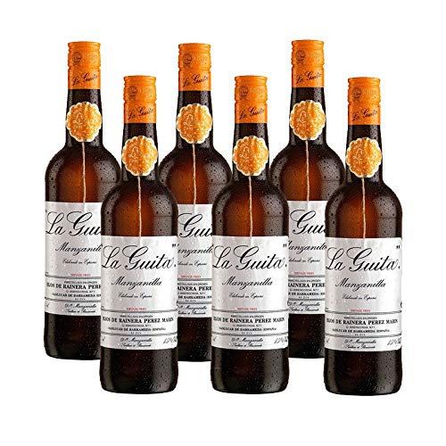 Wein Manzanilla la Guita von 75 cl - D.O. Kamille Sanlucar de Barrameda - Bodegas Grupo Estevez (6 Flaschen) von Elsantiamen