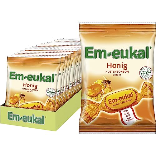 Em-eukal Honig Hustenbonbon gefüllt zuckerhaltig 75g – Mit sanften Yucatan-Honig sorgt dieses Premiumbonbon für einen angenehm milden Geschmack (20 x 75g) von Em-eukal