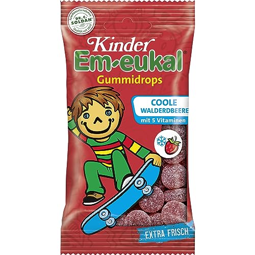 Kinder Em-eukal Gummidrops, Coole Walderdbeere, 75g von Em-eukal