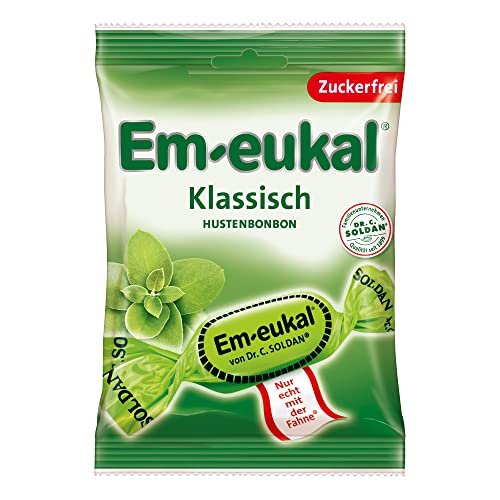 Em-eukal Klassisch Hustenbonbon zuckerfrei – Der Klassiker mit Eukalyptusöl und Menthol sorgt für den ganz besonderen Geschmack – (1 x 75g) von Em-eukal