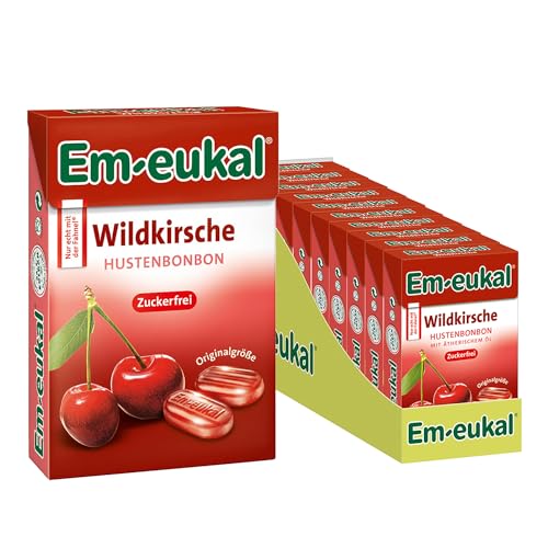 Em-eukal Hustenbonbons Minis Wildkirsche, Zuckerfrei, 10x50g von Em-eukal