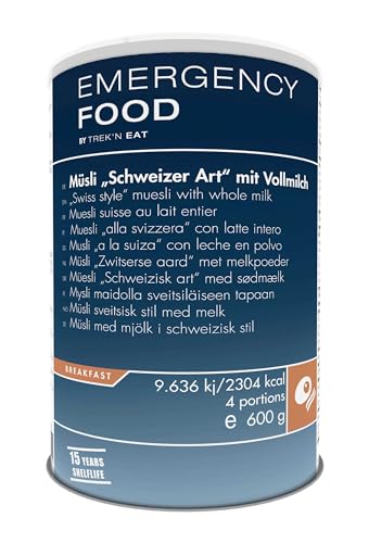 TREK'N EAT Emergency Food Müsli Schweizer Art mit Vollmilch | Haltbare Notfallnahrung von TREK'N EAT