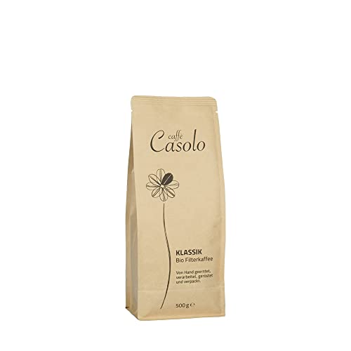 Caffè Casolo Klassik ganze Bohne 500g biozertifizierter EM Kaffee aus Direktimport aus Südindien, in Deutschland schonend geröstet von Emiko